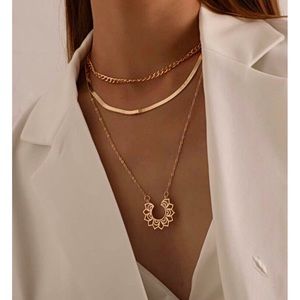 “Lotus Soul” Floral Snake Chain Layered Necklace